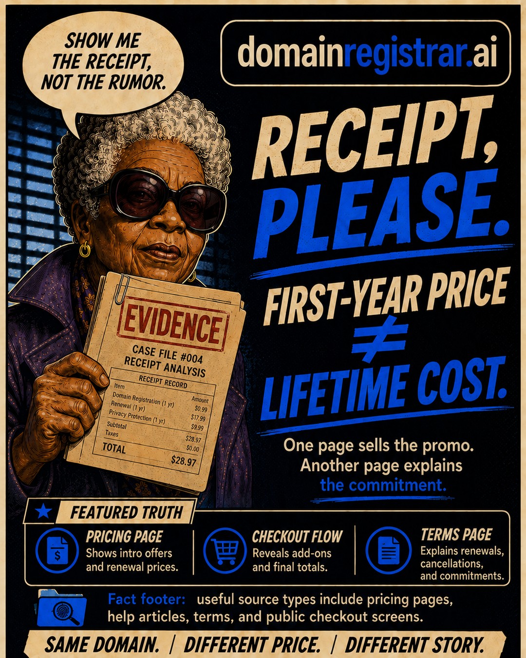 Case File #002, slide 5: Receipt, please — first-year price ≠ lifetime cost